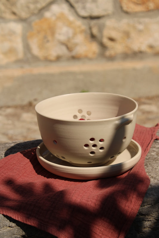 Passoire à fruits et sa coupelle - mate